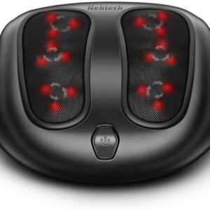 Nekteck Foot Massager with Heat, Shiatsu Heated Electric Kneading Foot Massager Machine for Neuropathy, Plantar Fasciitis, Feet Massage for Pain Relief, Circulation, Ideal Gifts...